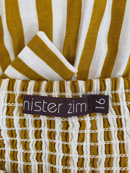MISTER ZIMI - Mustard linen blend shirred tie dress! 16