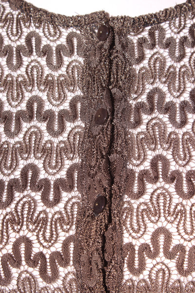 CACHET (NZ) Metallic gold thread lace cardi! 14