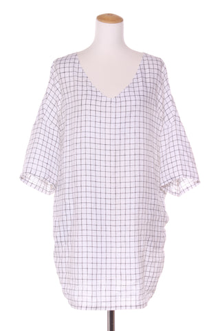 ZEPHYR - Relaxed linen grid print dress! 10-12