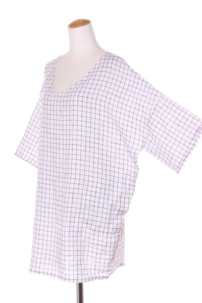 ZEPHYR - Relaxed linen grid print dress! 10-12