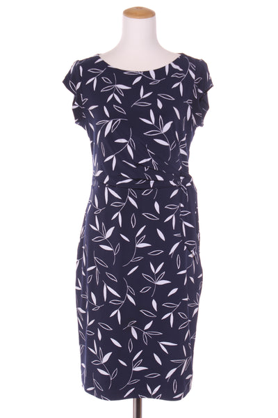 JACQUI.E - Navy fauna print waist pleat dress! 10