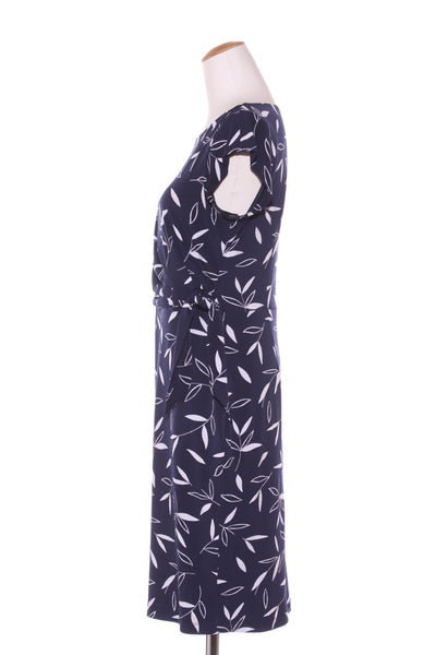 JACQUI.E - Navy fauna print waist pleat dress! 10