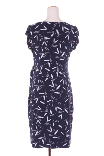JACQUI.E - Navy fauna print waist pleat dress! 10