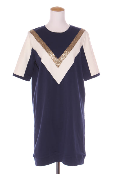 AUGUSTINE- Sequin navy + cream dress! 12