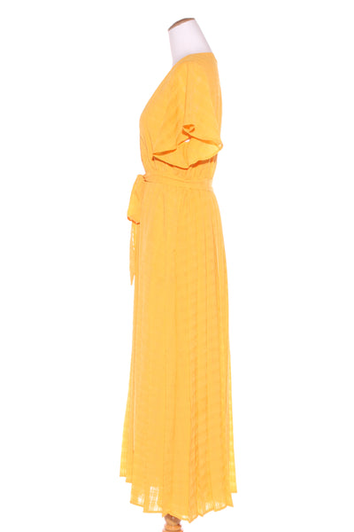DECJUBA - Yellow textured check maxi dress! 14