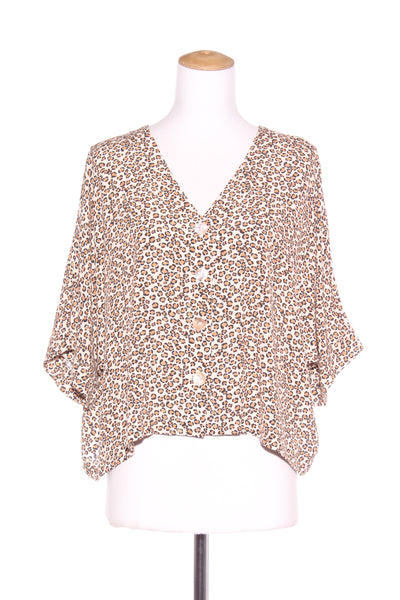 NEON COLLECTIVE - Leopard print button crop shirt! 8-16