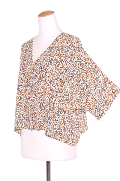 NEON COLLECTIVE - Leopard print button crop shirt! 8-16