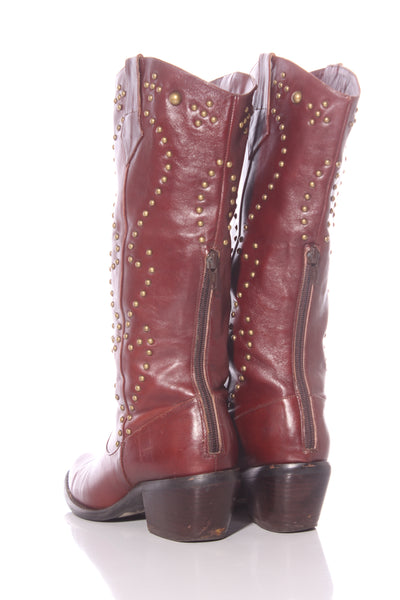 G VILL - Vintage studded leather boots! 37