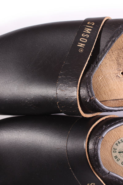 SIMSON - Leather + wooden clogs! 39