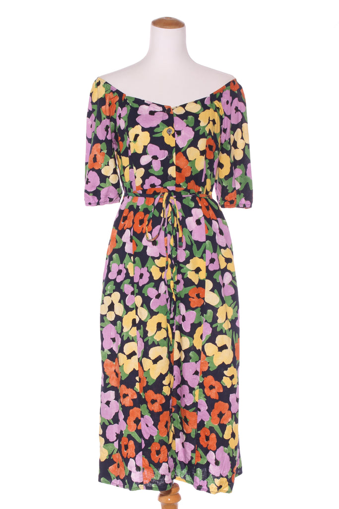 PRINCESS HIGHWAY Linen blend floral midi dress! 12