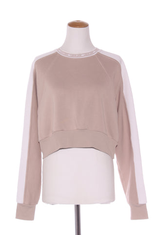 LORNA JANE - Crop sweater - Beige/white stripe! 14