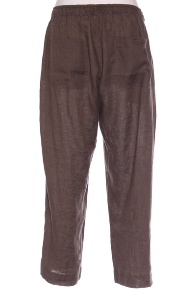 VERGE (LN) Capri linen 7/8th pant - Khaki! 14