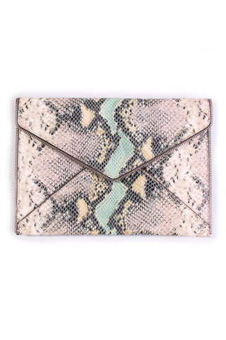 REBECCA MINKOFF "Snake leo" leather clutch!