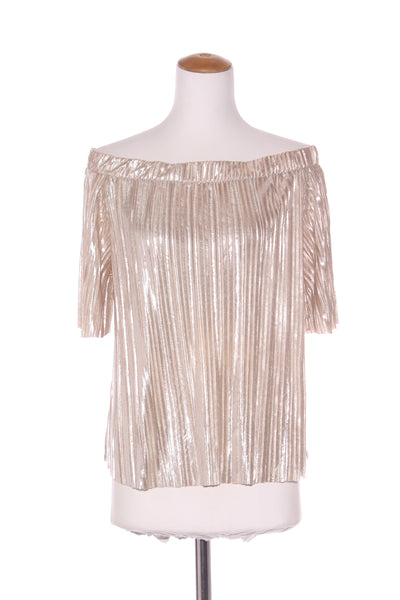 RIVER ISLAND - Metallic gold micro pleat top! 12-14