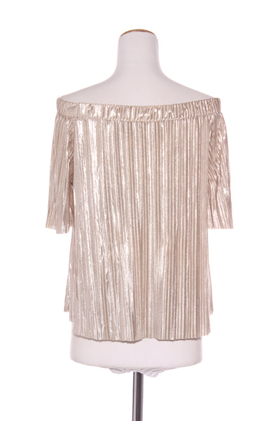 RIVER ISLAND - Metallic gold micro pleat top! 12-14