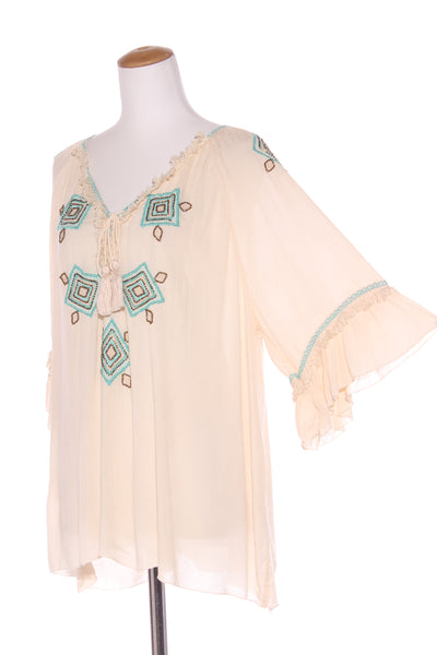 LULA SOUL - Turquoise embroidered + embellished top! 20