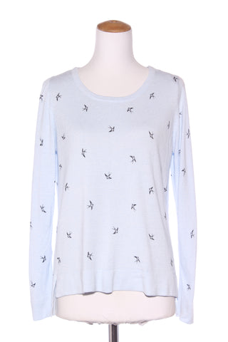 JUST JEANS - Swallow print cotton knit - Powder blue! 10