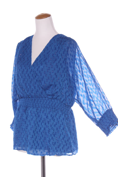 CAPTURE (BN) Cobalt tufted detail faux wrap top! 14