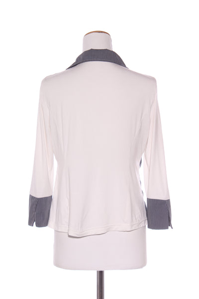 L'OFFICIAL - Pinstripe panel rosette detail jacket/shirt! 12