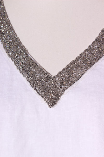 HEINE (LN) Embellished V neck linen tunic! 14-16