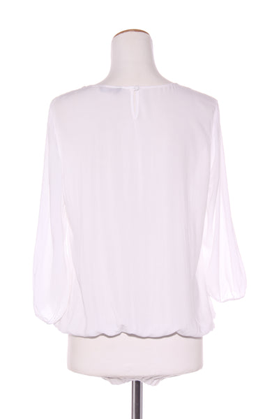 WALLIS (UK) Lace trim ivory viscose blouse! 12