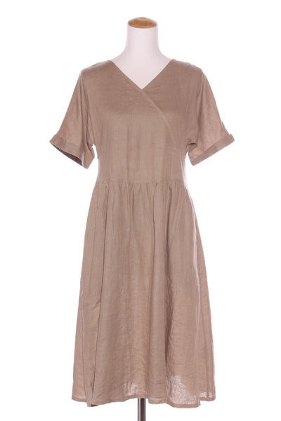 GRAE COVE (LN) Taupe linen dress + pockets! 10