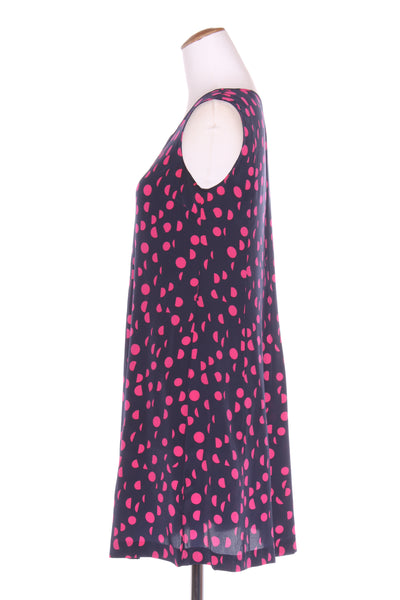MARKS - Navy + pink pleated yoke silk dress! 8