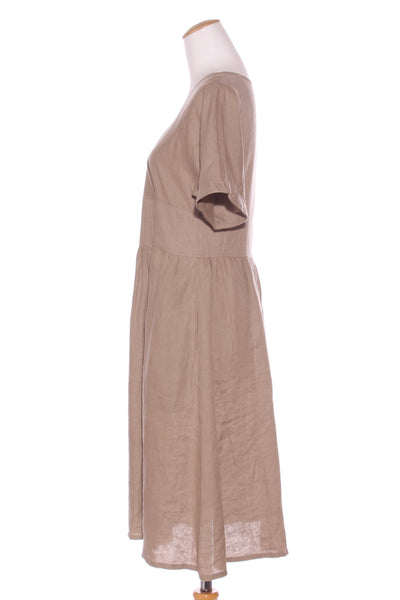 GRAE COVE (LN) Taupe linen dress + pockets! 10