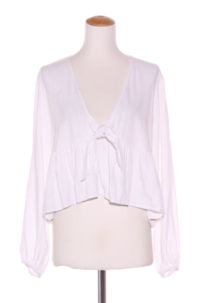 GLASSONS - Billow sleeve linen blend crop top! 16