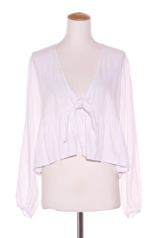 GLASSONS - Billow sleeve linen blend crop top! 16