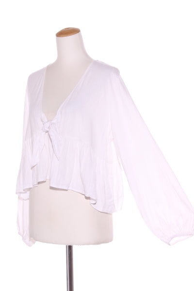 GLASSONS - Billow sleeve linen blend crop top! 16