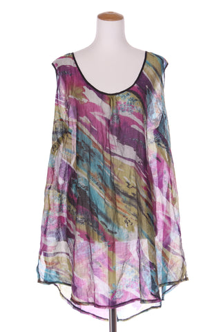 DAVID CARMODY (NZ) Colourful chiffon tencel top! 20