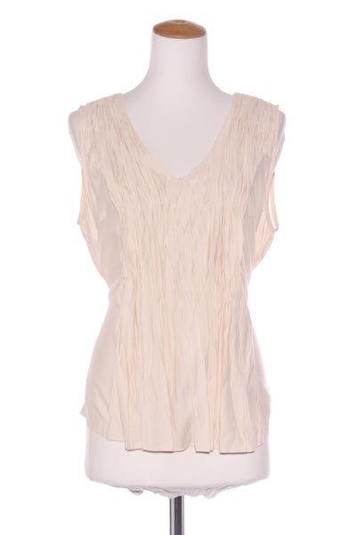 ZAFINA - Cream V neck pleat detail tank! 14