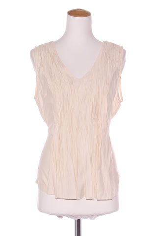 ZAFINA - Cream V neck pleat detail tank! 14