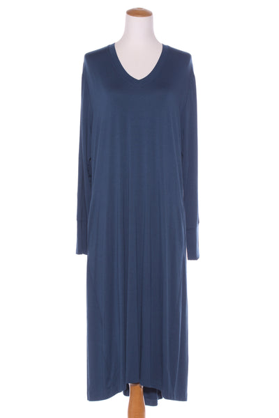 ESPLANADE (LN) 'V' neck viscose midi dress + pockets! 16