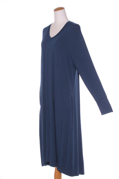 ESPLANADE (LN) 'V' neck viscose midi dress + pockets! 16