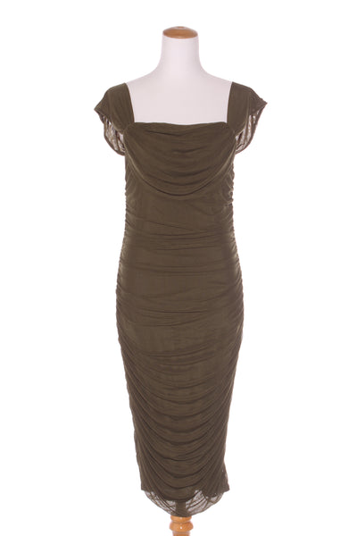 PRETTY GARDEN (BN) Ruched mesh lined dress! 12-14