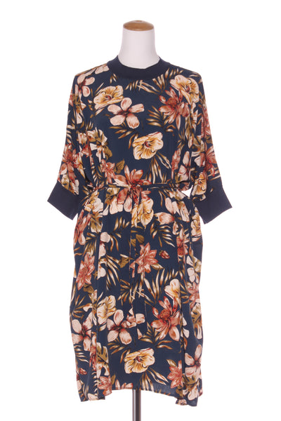 ET ALIA - Navy floral dress with tie! 12-14