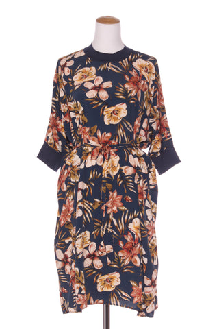 ET ALIA - Navy floral dress with tie! 12-14