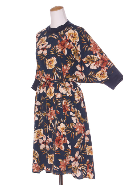 ET ALIA - Navy floral dress with tie! 12-14
