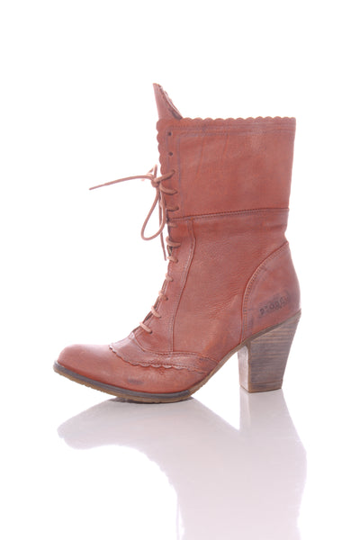 DKODE - Victorian leather boots - Brick red! 7.5