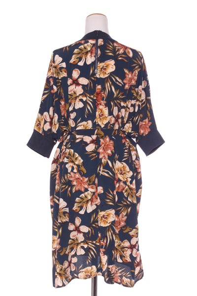 ET ALIA - Navy floral dress with tie! 12-14