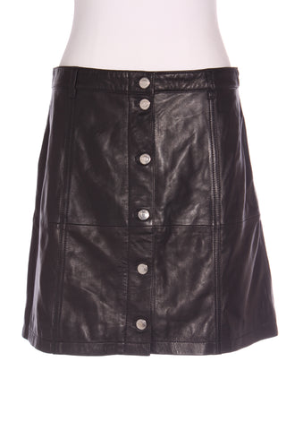 IRO Paris "Gem" button front lamb leather mini skirt! 14