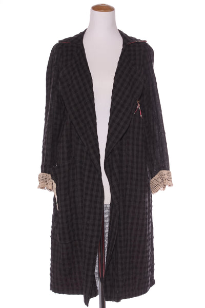 LACE by Donelle Scott (NZ) Wool check duster! 10-14