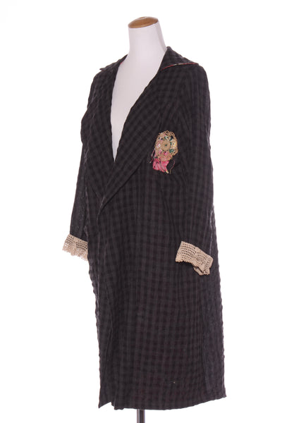 LACE by Donelle Scott (NZ) Wool check duster! 10-14