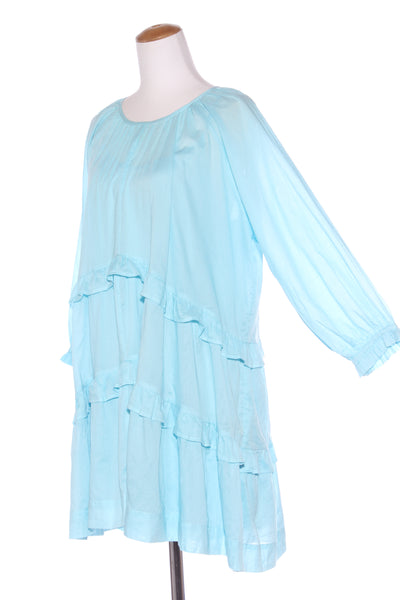BLAK LUXE - Sky blue ruffle tiered cotton dress! 12