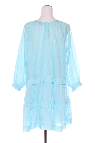 BLAK LUXE - Sky blue ruffle tiered cotton dress! 12