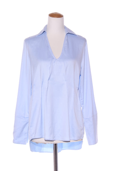 RICOCHET (NZ) Pleated dart cornflower blue shirt! 8-10
