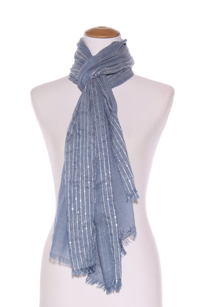 IVYS (BN) Sequin detail scarf - Denim blue!
