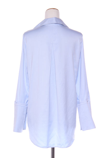 RICOCHET (NZ) Pleated dart cornflower blue shirt! 8-10